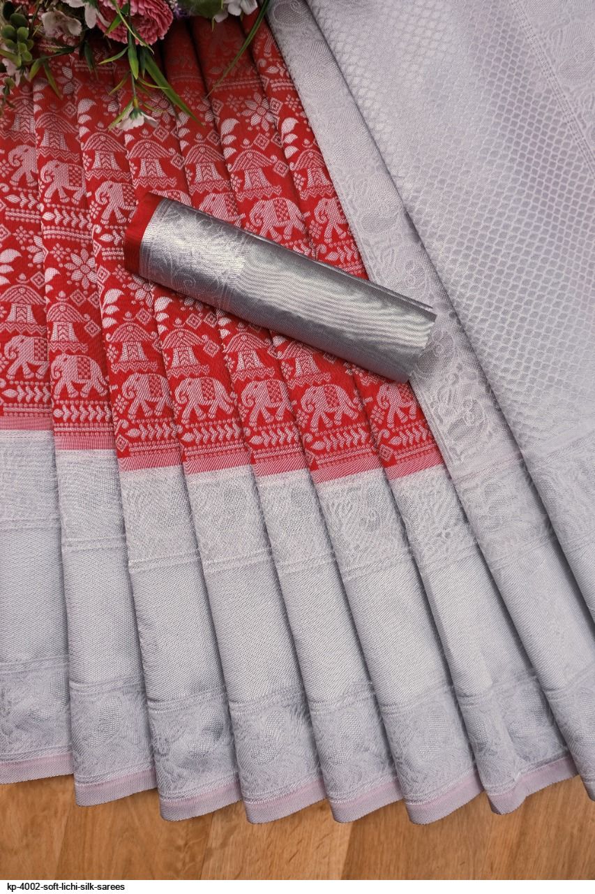 KP 4002 SOFT LICHI SILK SAREES A