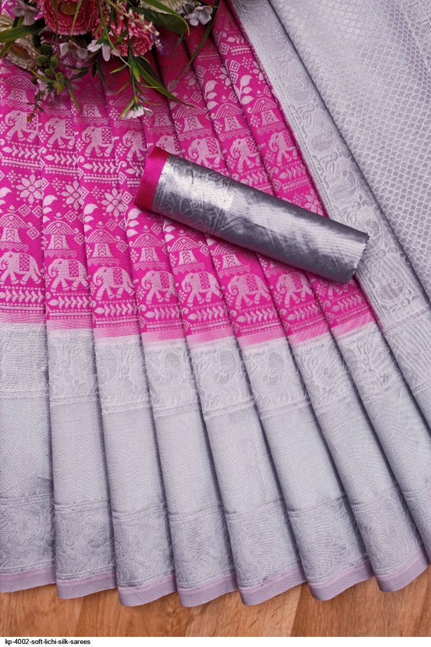 KP 4002 SOFT LICHI SILK SAREES B