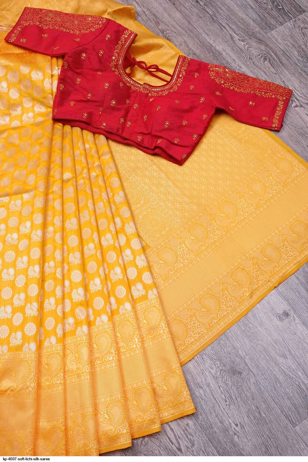 KP 4007 SOFT LICHI SILK SAREE