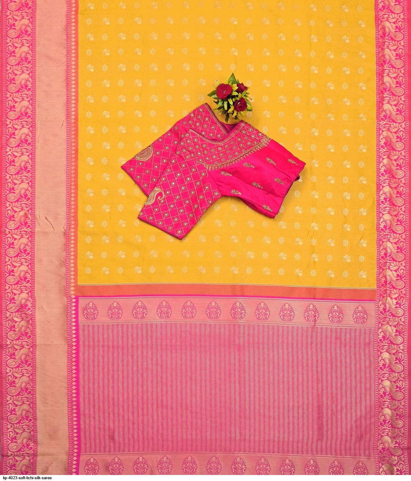 KP 4023 SOFT LICHI SILK SAREE A