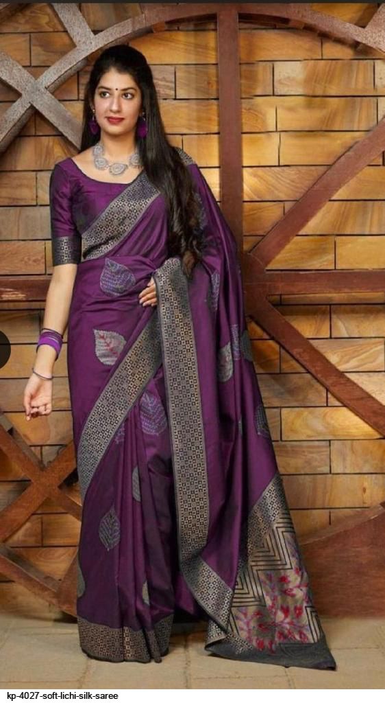 KP 4027 SOFT LICHI SILK SAREE C