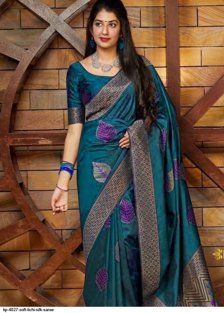 KP 4027 SOFT LICHI SILK SAREE A