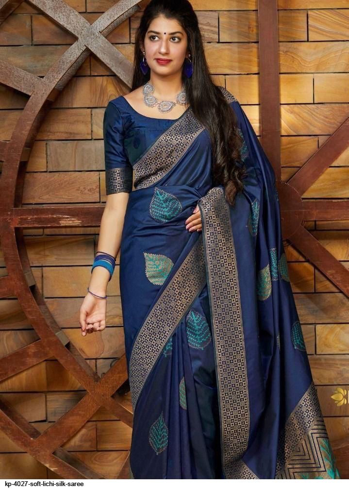 KP 4027 SOFT LICHI SILK SAREE E