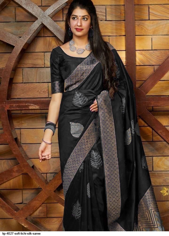 KP 4027 SOFT LICHI SILK SAREE F