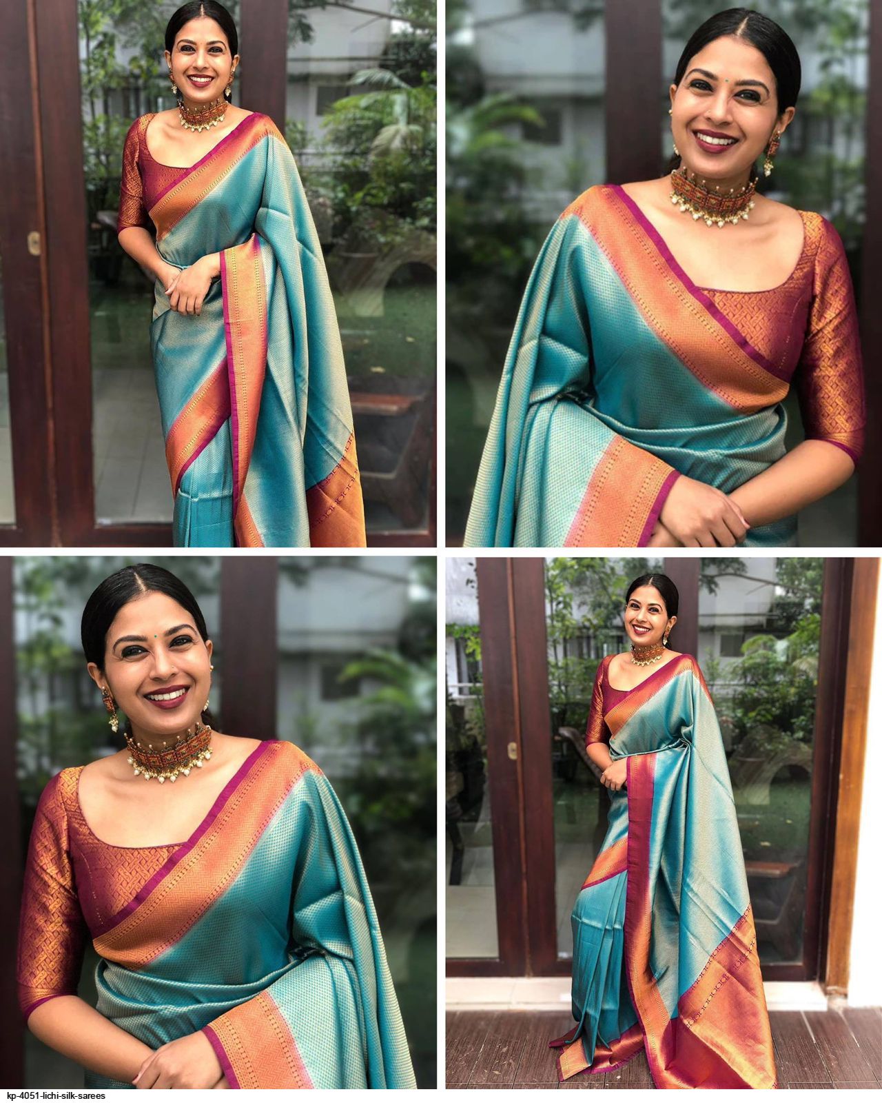KP 4051 LICHI SILK SAREES A