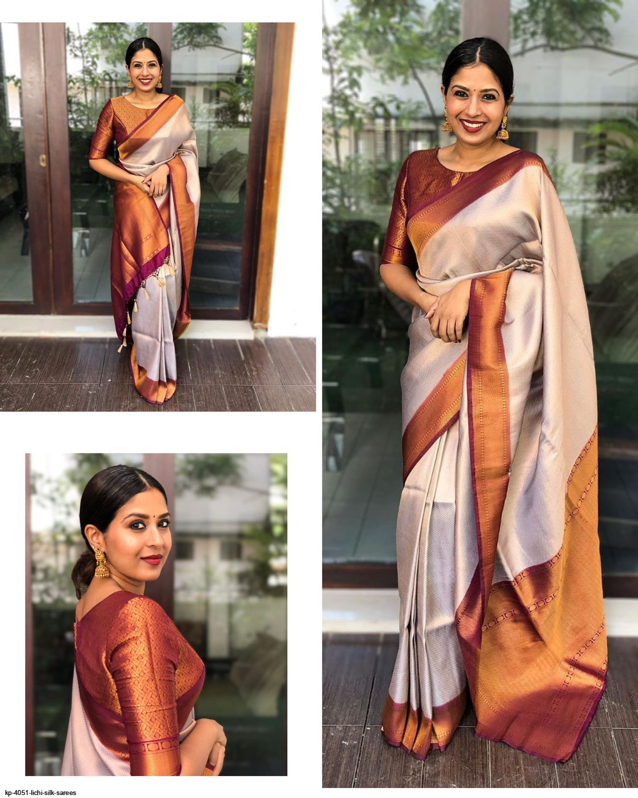 KP 4051 LICHI SILK SAREES B