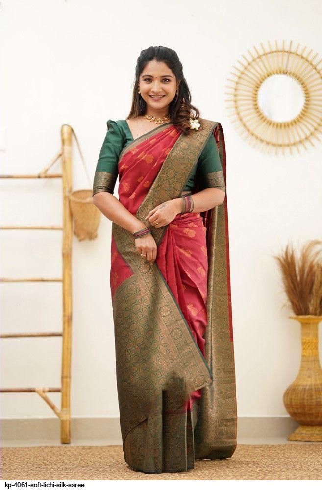 KP 4061 SOFT LICHI SILK SAREE B