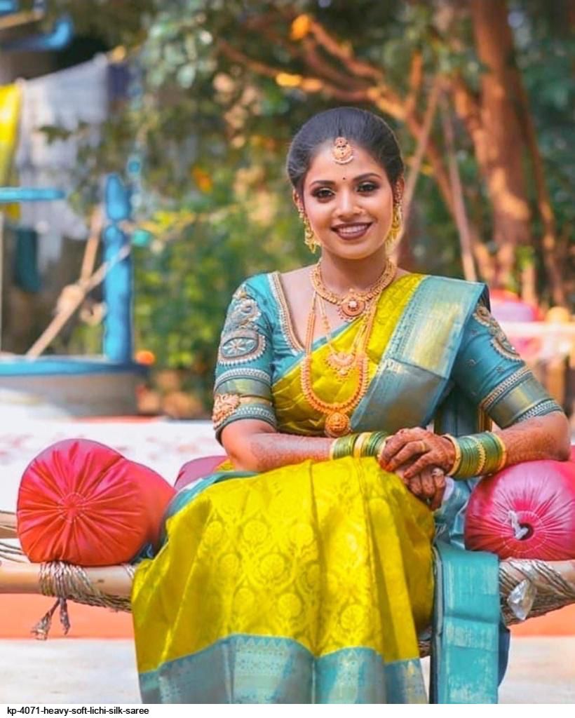 KP 4071 HEAVY SOFT LICHI SILK SAREE