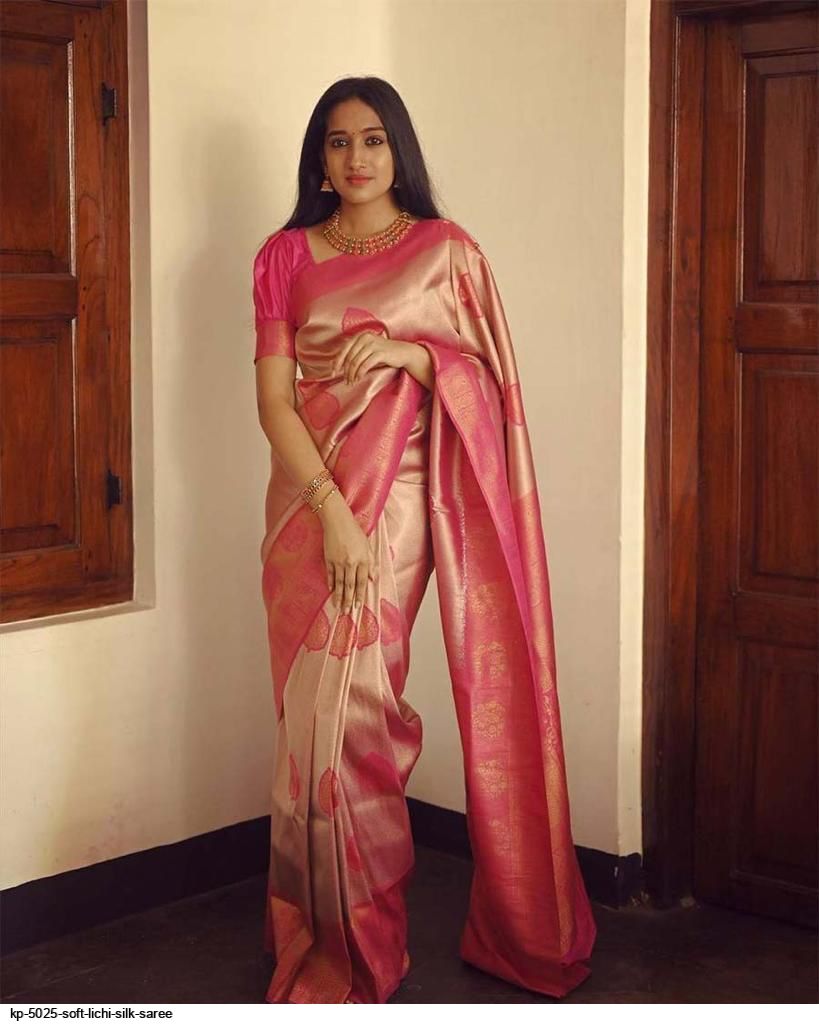 KP 5025 SOFT LICHI SILK SAREE