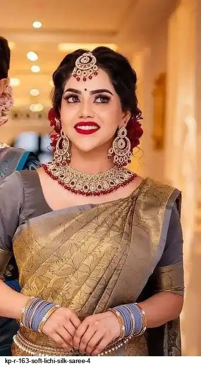 KP R 163 SOFT LICHI SILK SAREE 4