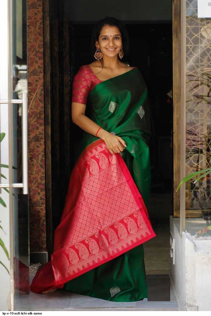 KP V 10 SOFT LICHI SILK SAREE