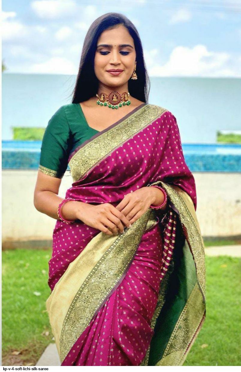 KP V 4 SOFT LICHI SILK SAREE