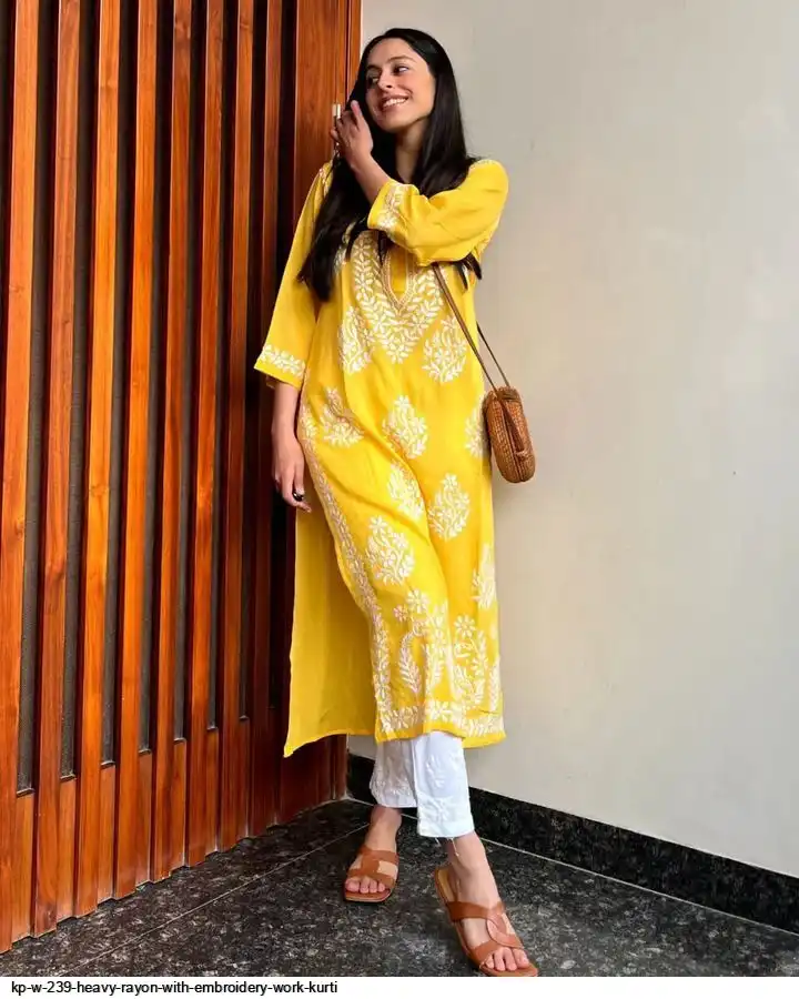 KP W 239 HEAVY RAYON WITH EMBROIDERY WORK KURTI 4
