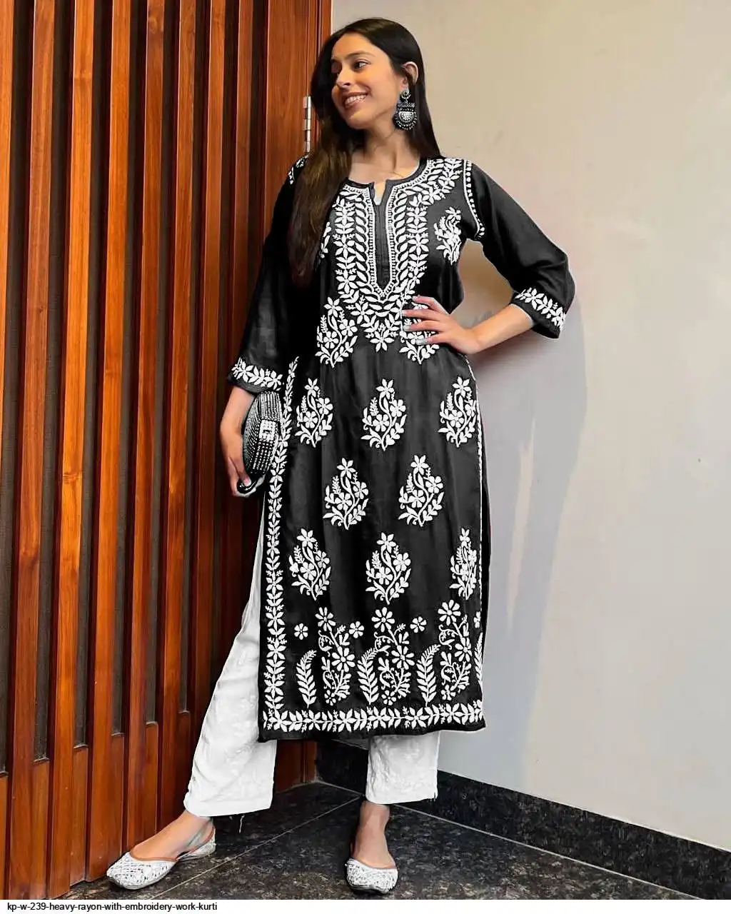 KP W 239 HEAVY RAYON WITH EMBROIDERY WORK KURTI 3