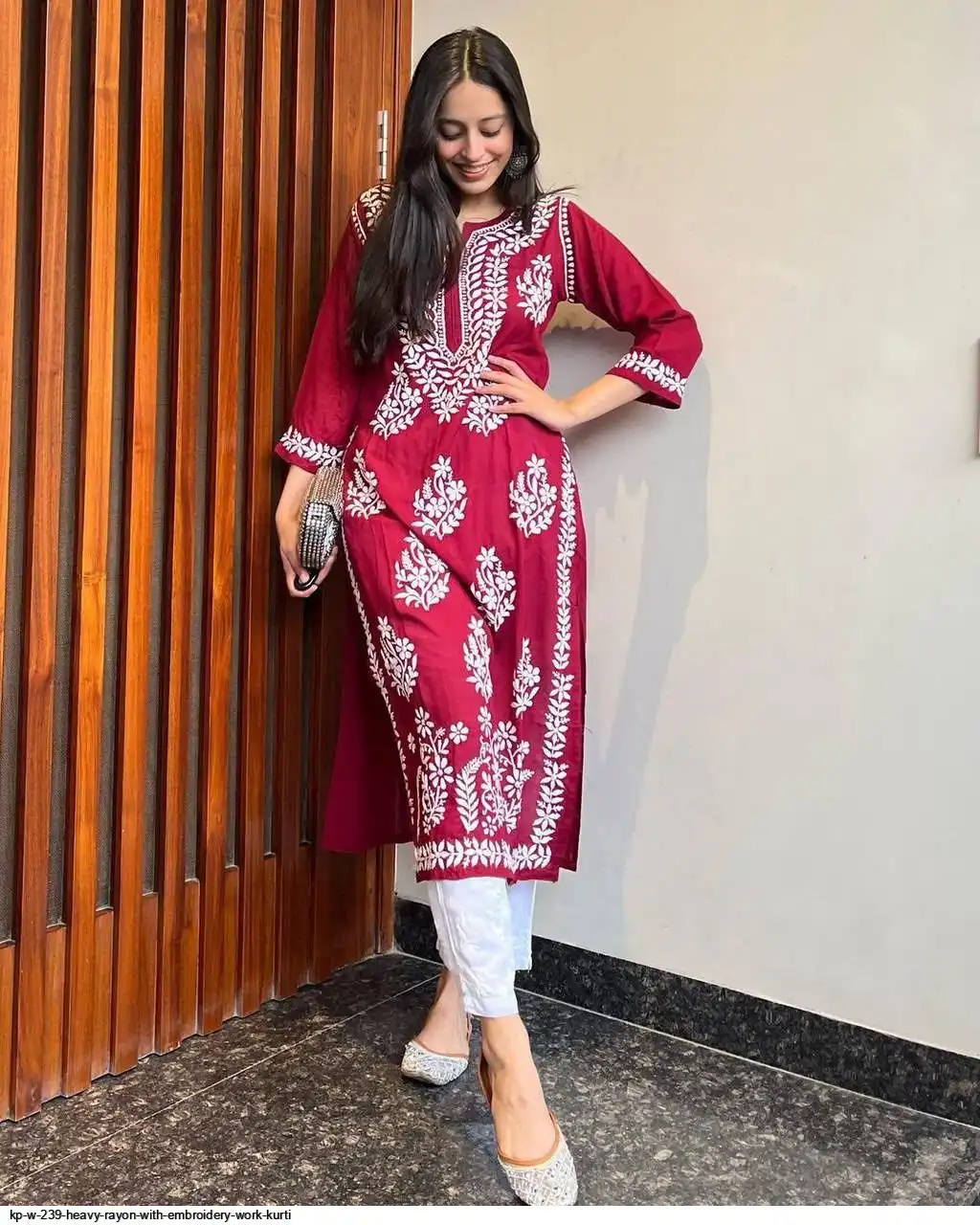 KP W 239 HEAVY RAYON WITH EMBROIDERY WORK KURTI 6