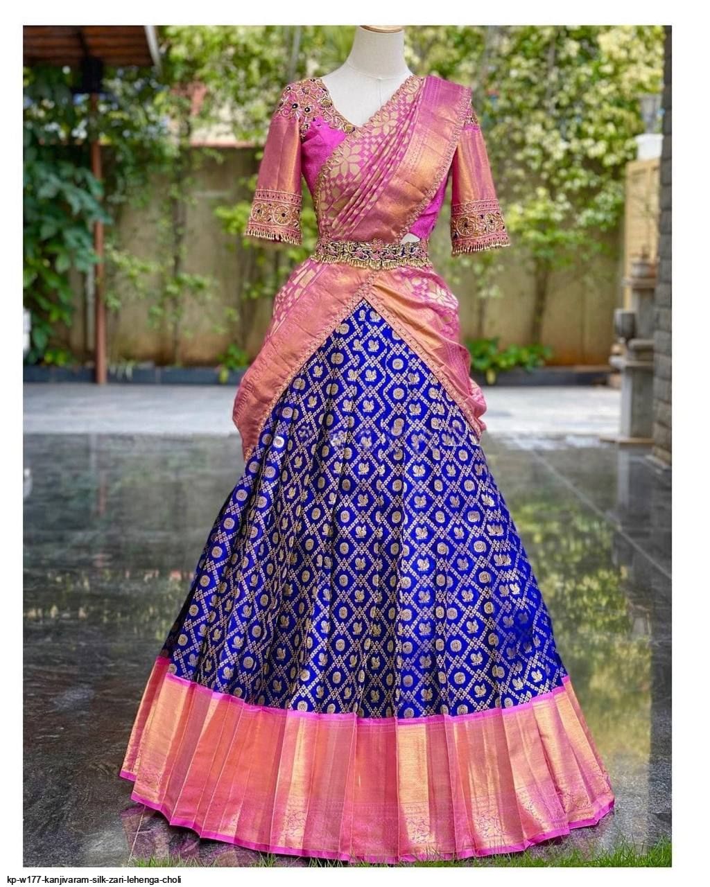 KP W177 Kanjivaram Silk Zari Lehenga choli