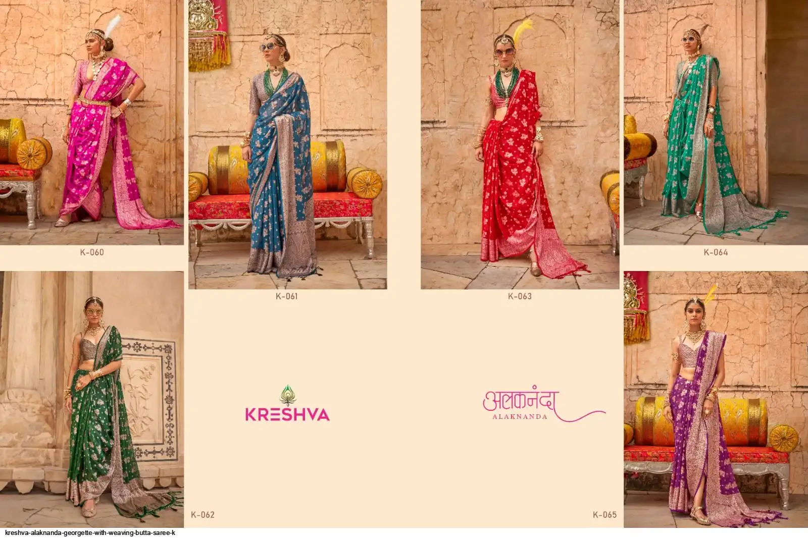 KRESHVA ALAKNANDA GEORGETTE WITH WEAVING BUTTA SAREE K