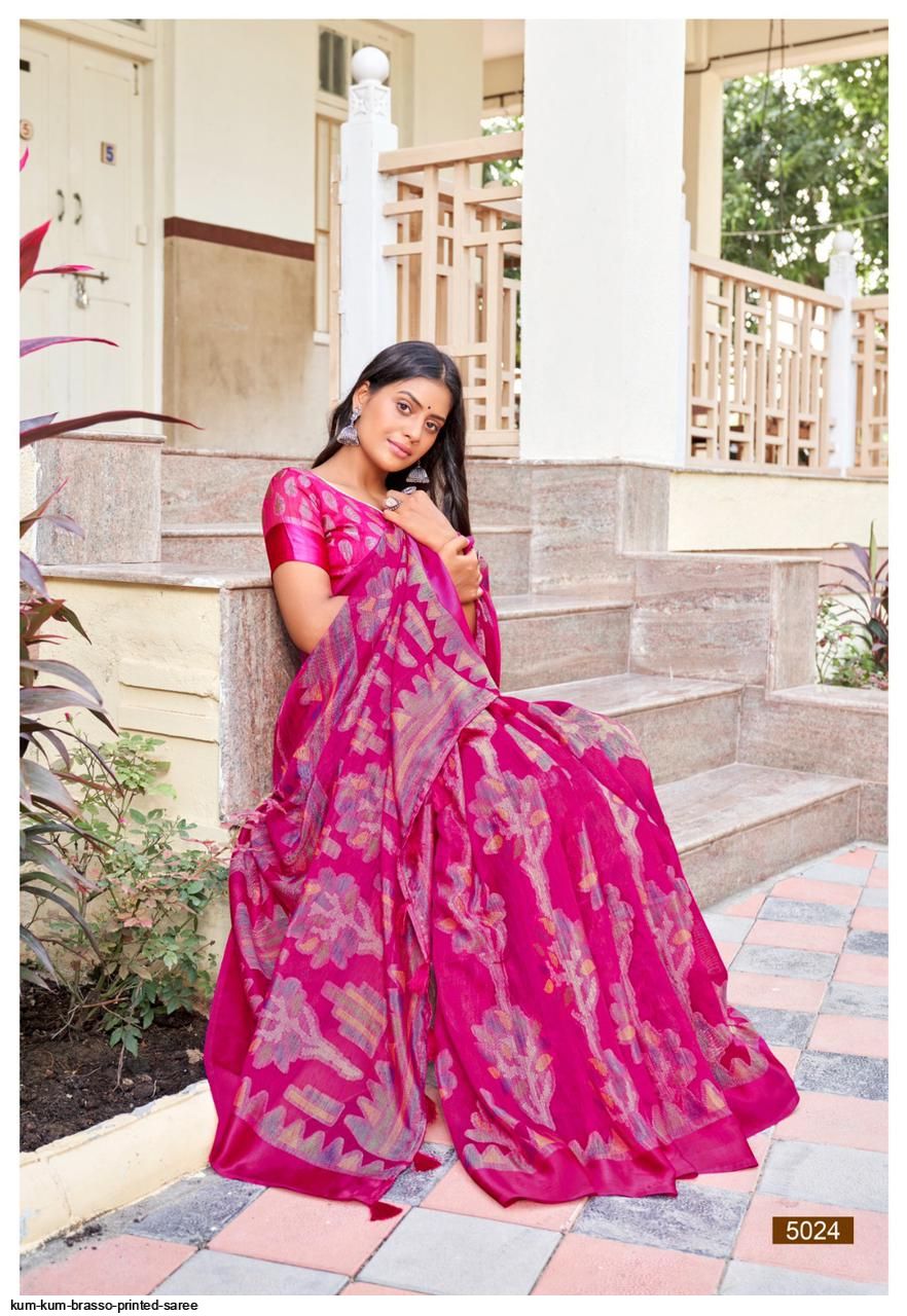 Printed Saree With Embroidery Blouse Brasso Saree With Blouse Sr01352695