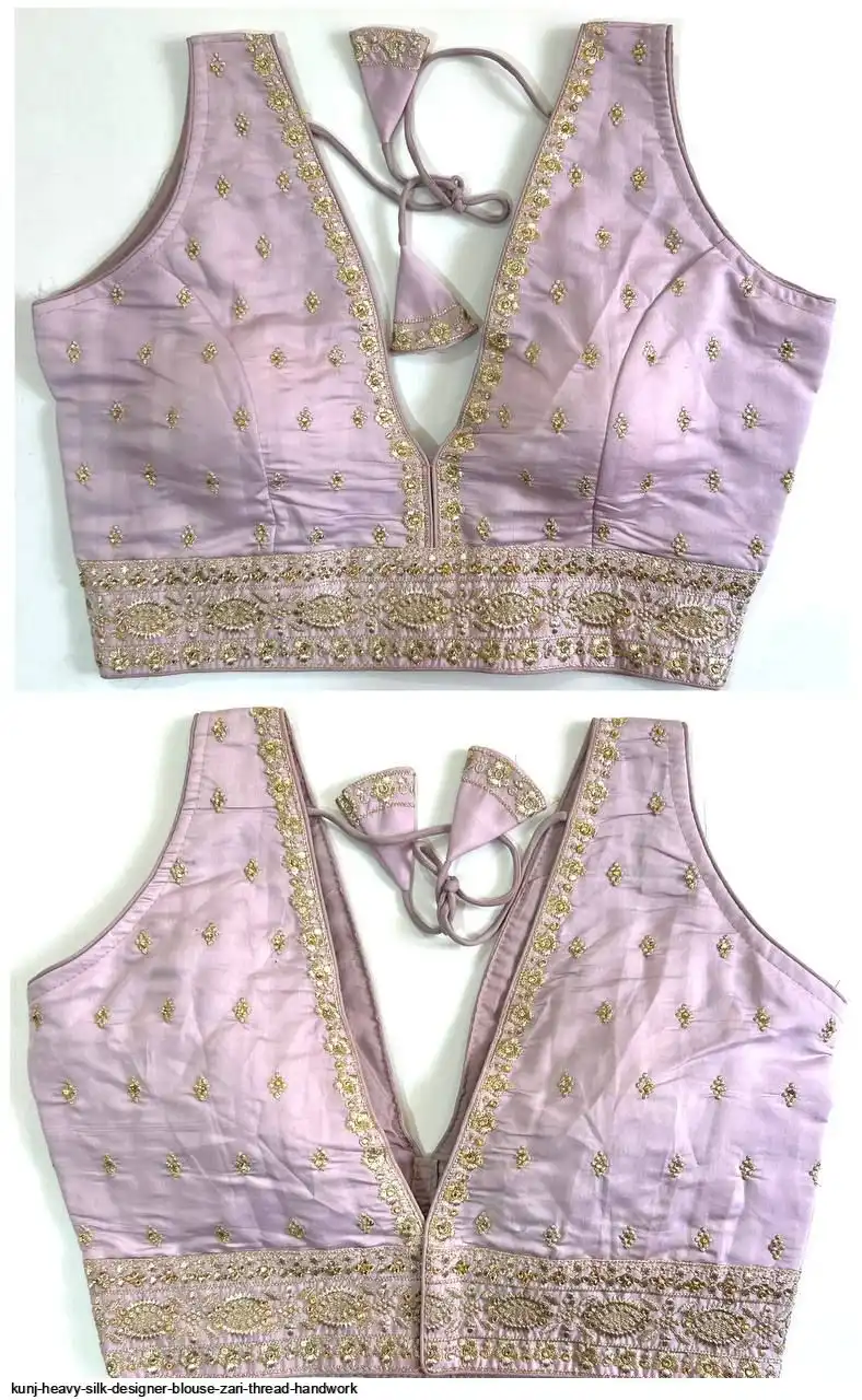 KUNJ HEAVY SILK DESIGNER BLOUSE ZARI THREAD HANDWORK E