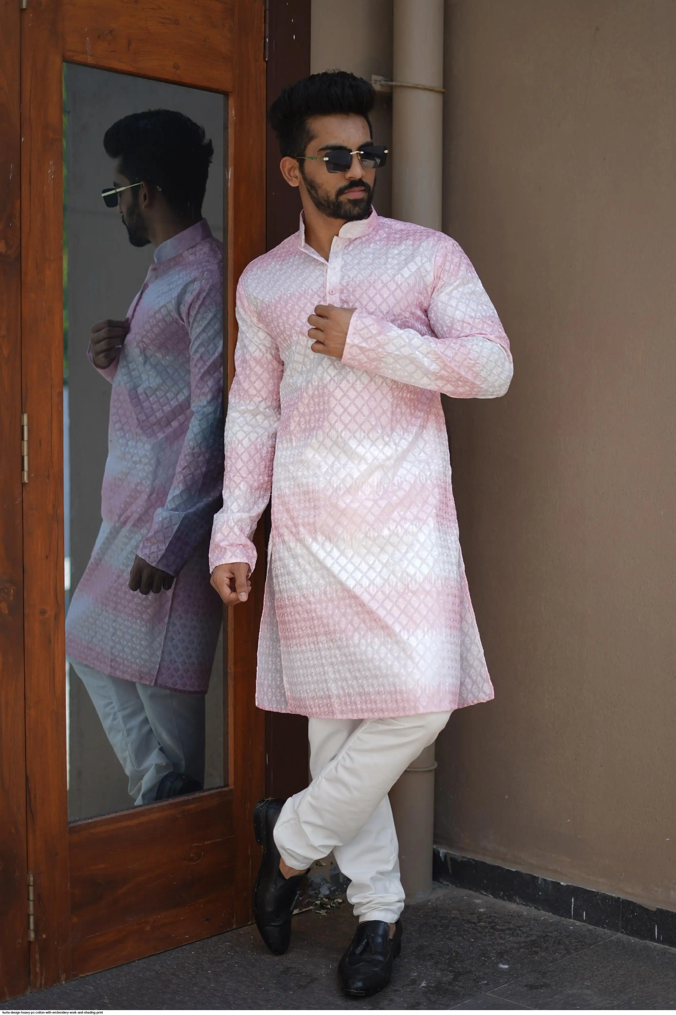 KURTA DESIGN HEAVY PC COTTON WITH EMBROIDERY WORK AND SHADING PRINT 2