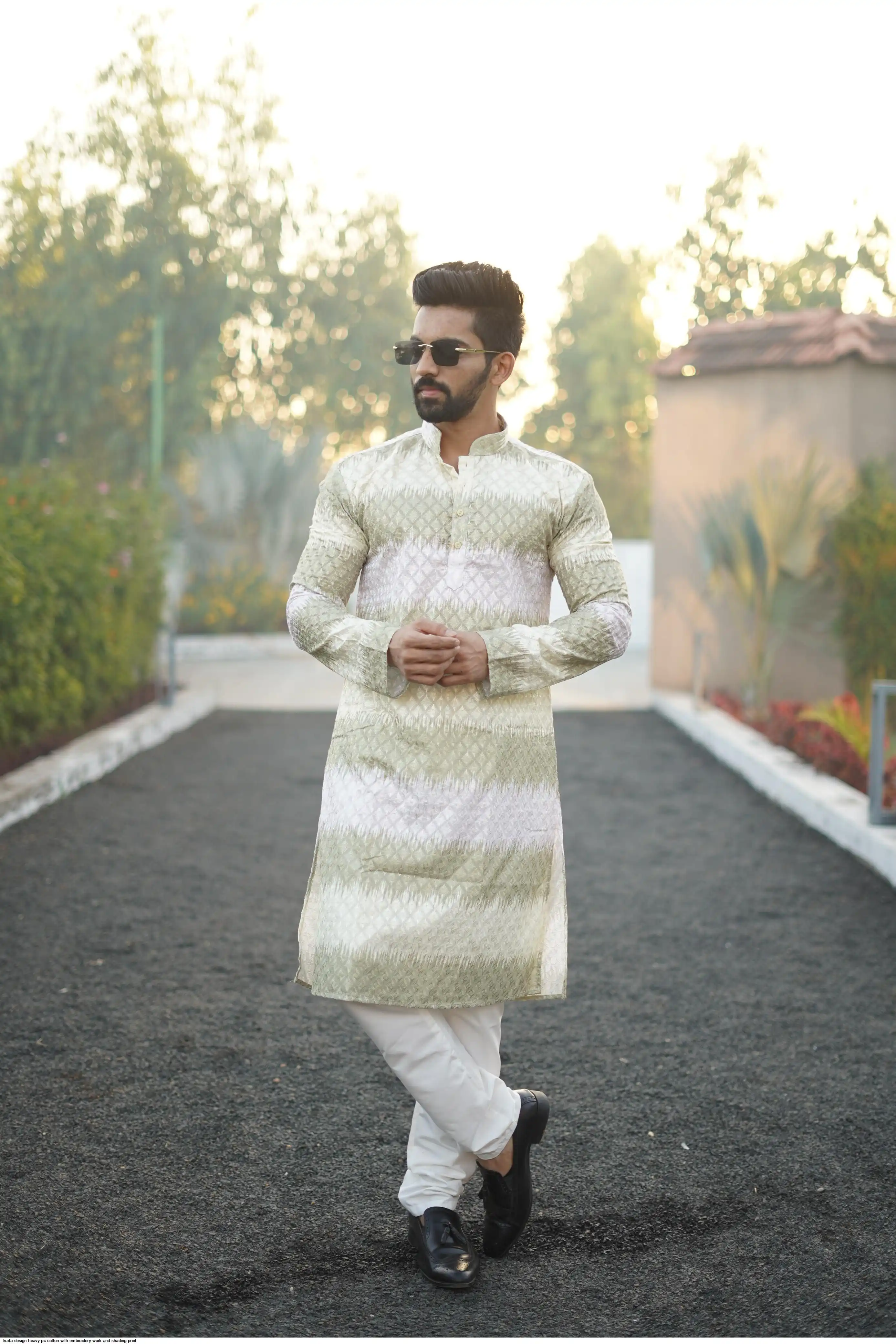 KURTA DESIGN HEAVY PC COTTON WITH EMBROIDERY WORK AND SHADING PRINT 3