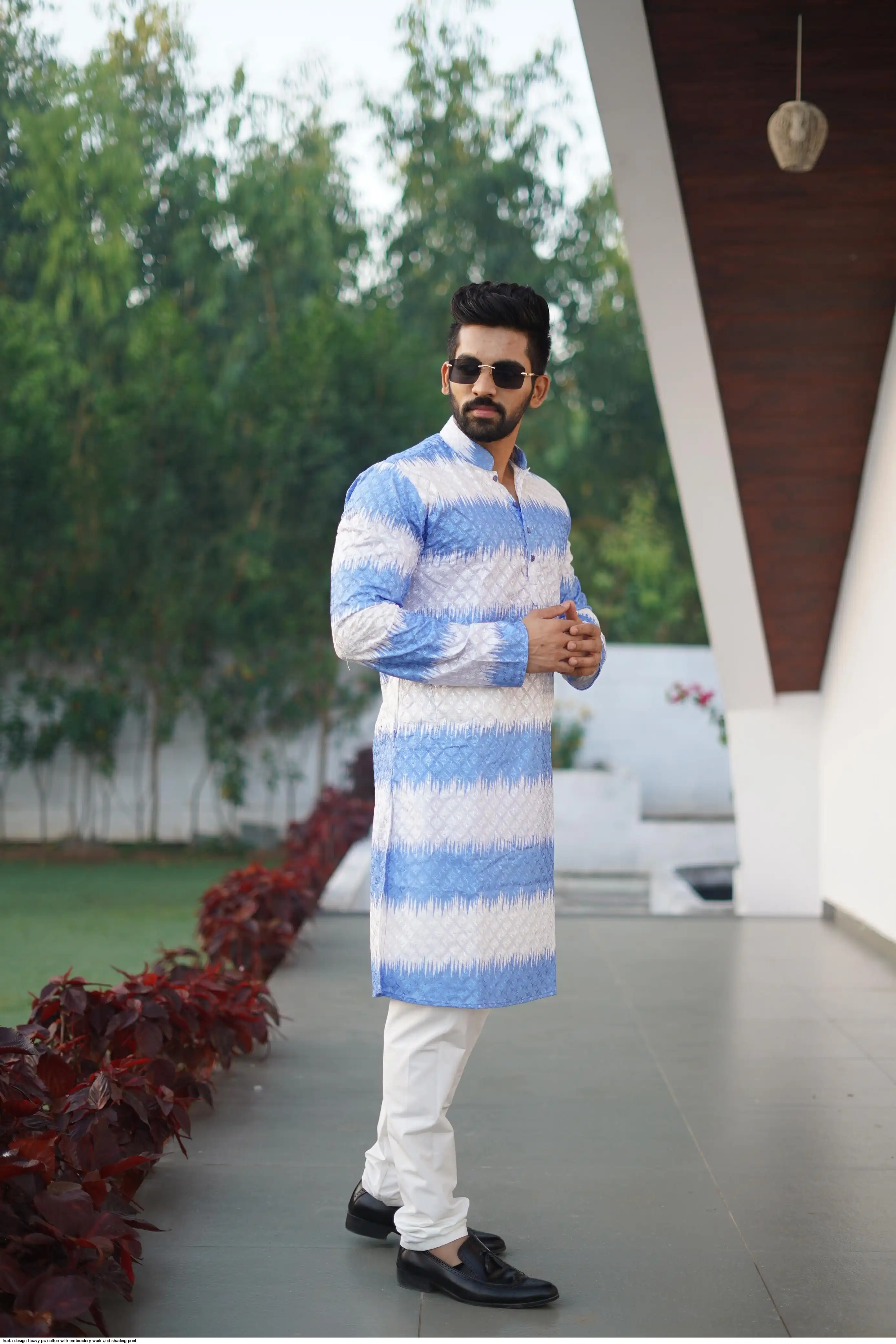 KURTA DESIGN HEAVY PC COTTON WITH EMBROIDERY WORK AND SHADING PRINT 4