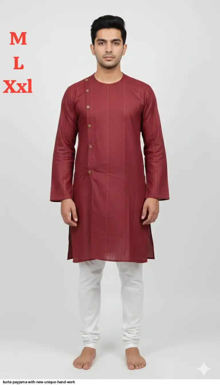 KURTA PAYJAMA WITH NEW UNIQUE HAND WORK D