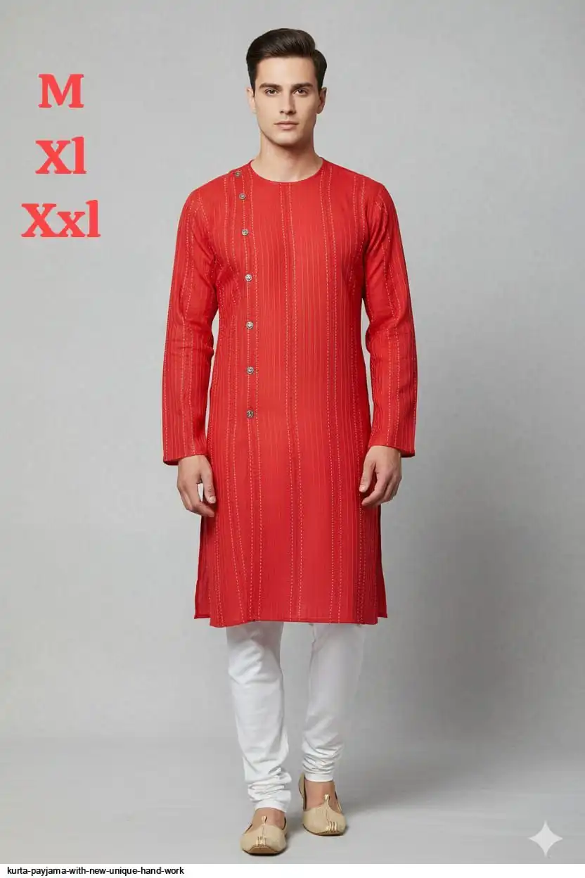 KURTA PAYJAMA WITH NEW UNIQUE HAND WORK E