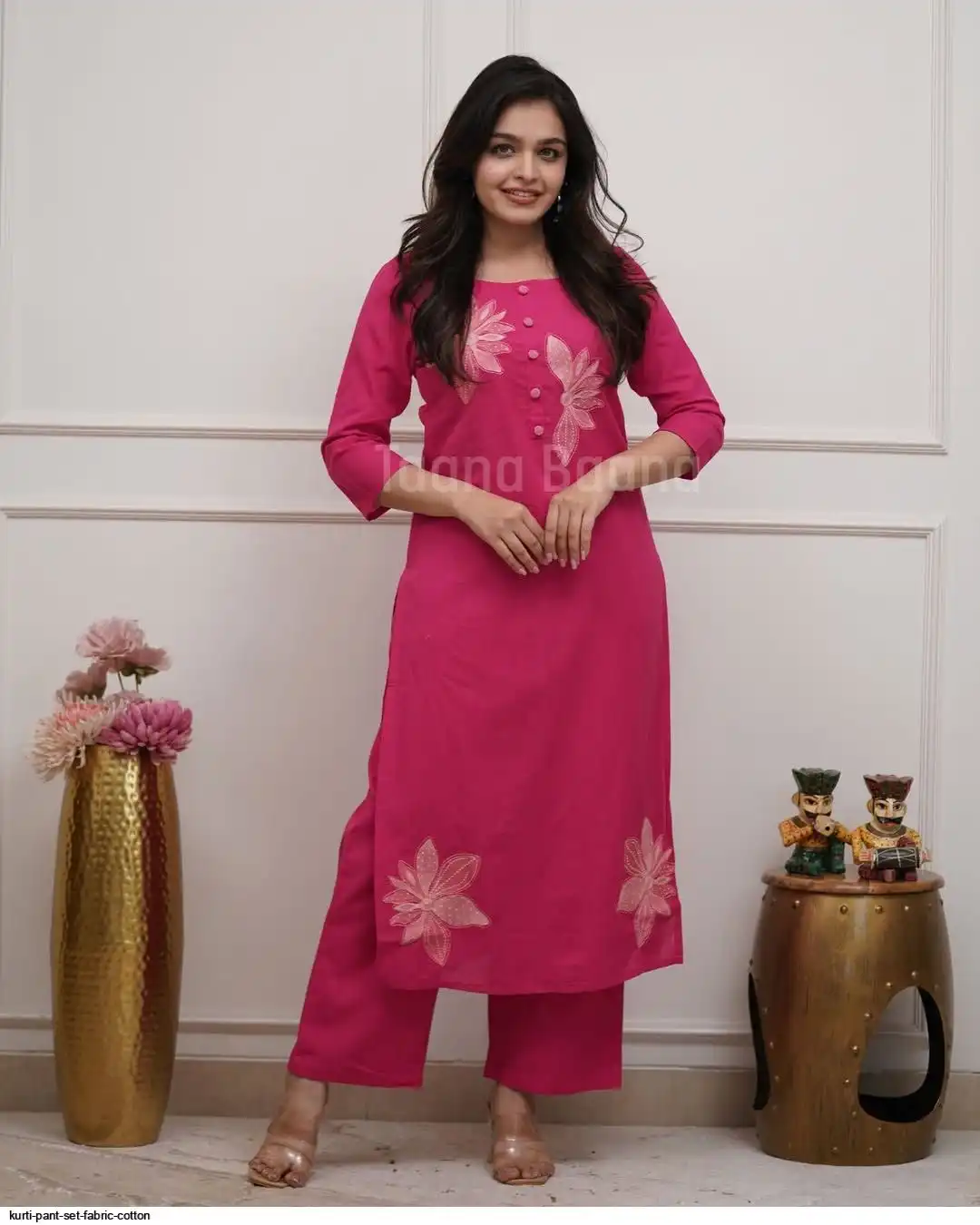 KURTI PANT SET FABRIC COTTON A