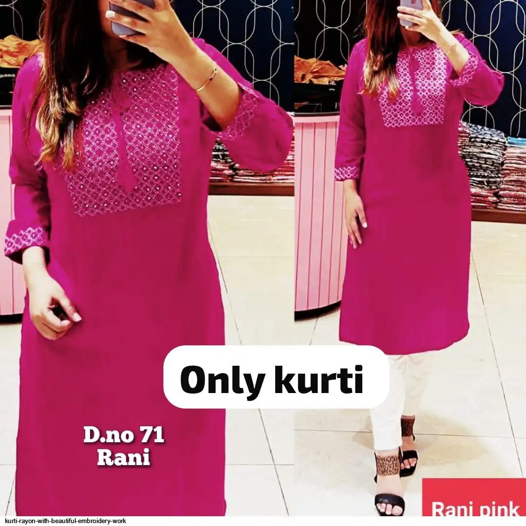 KURTI RAYON WITH BEAUTIFUL EMBROIDERY WORK 6