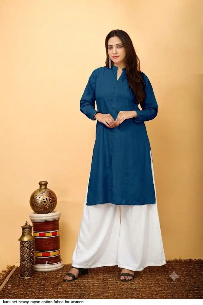 KURTI SET HEAVY RAYON COTTON FABRIC FOR WOMEN 4