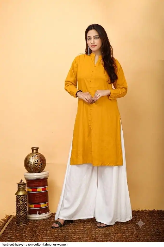 KURTI SET HEAVY RAYON COTTON FABRIC FOR WOMEN 3