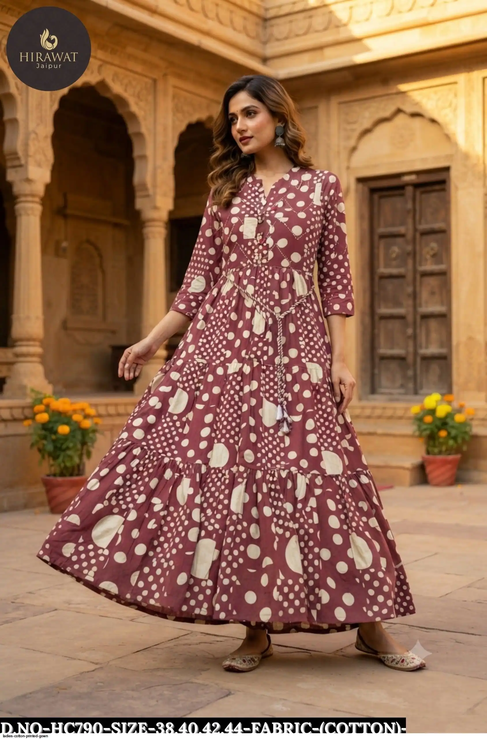 LADIES COTTON PRINTED GOWN B