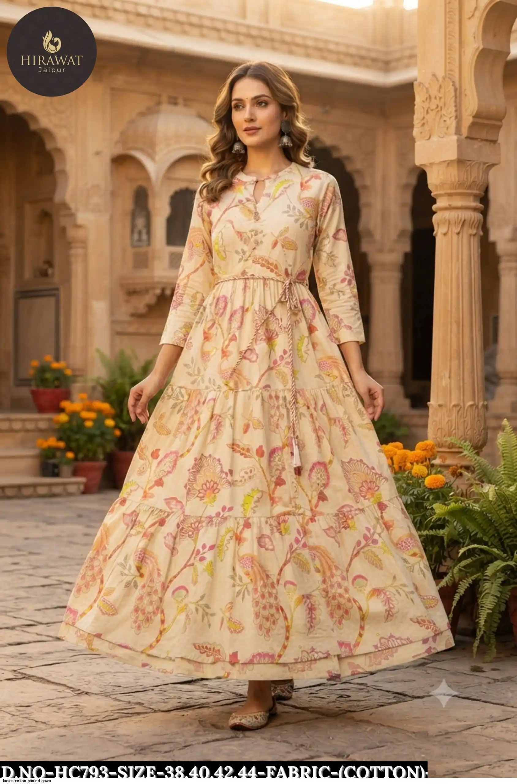 LADIES COTTON PRINTED GOWN A