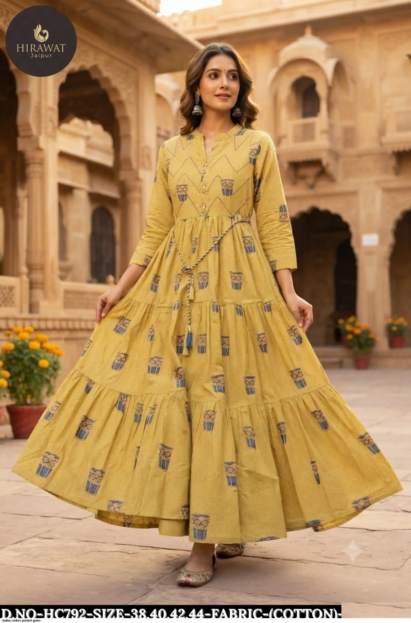 LADIES COTTON PRINTED GOWN C