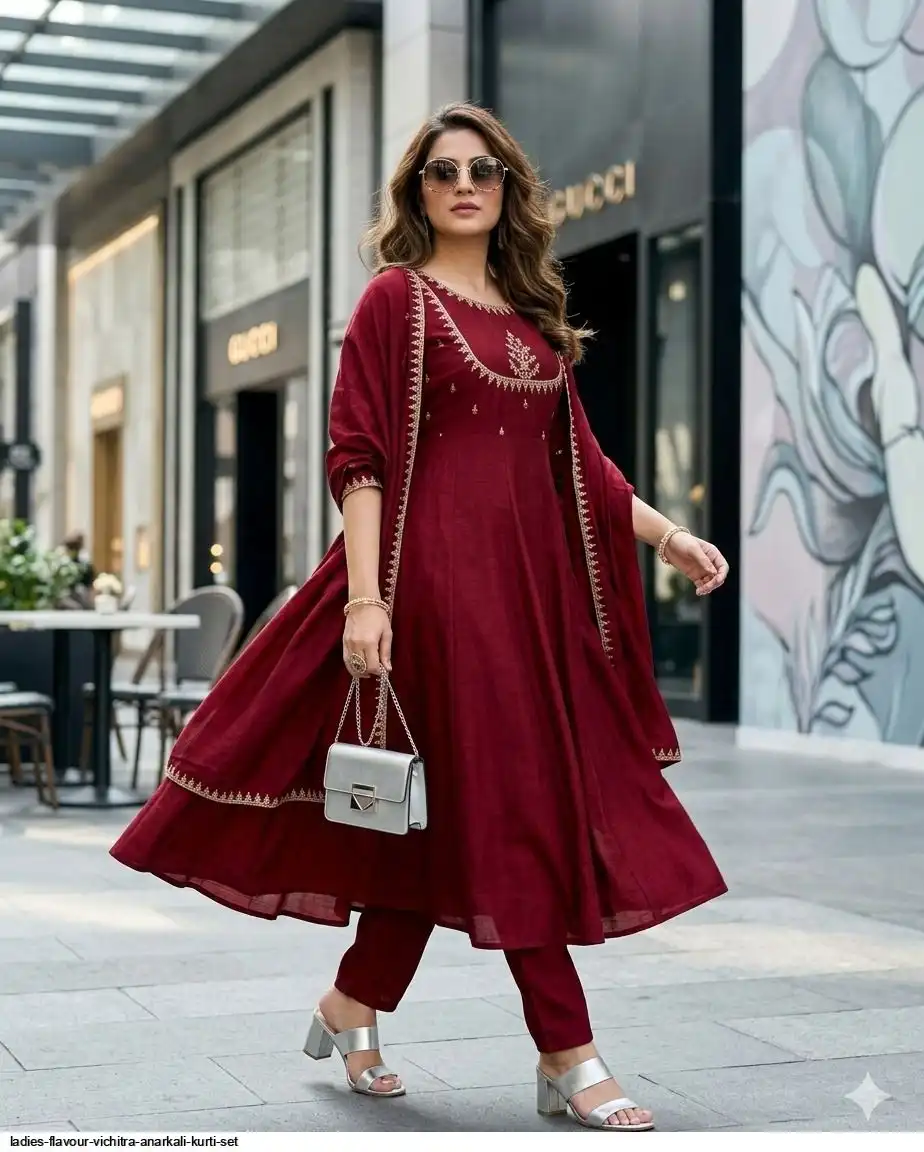 LADIES FLAVOUR VICHITRA ANARKALI KURTI SET B