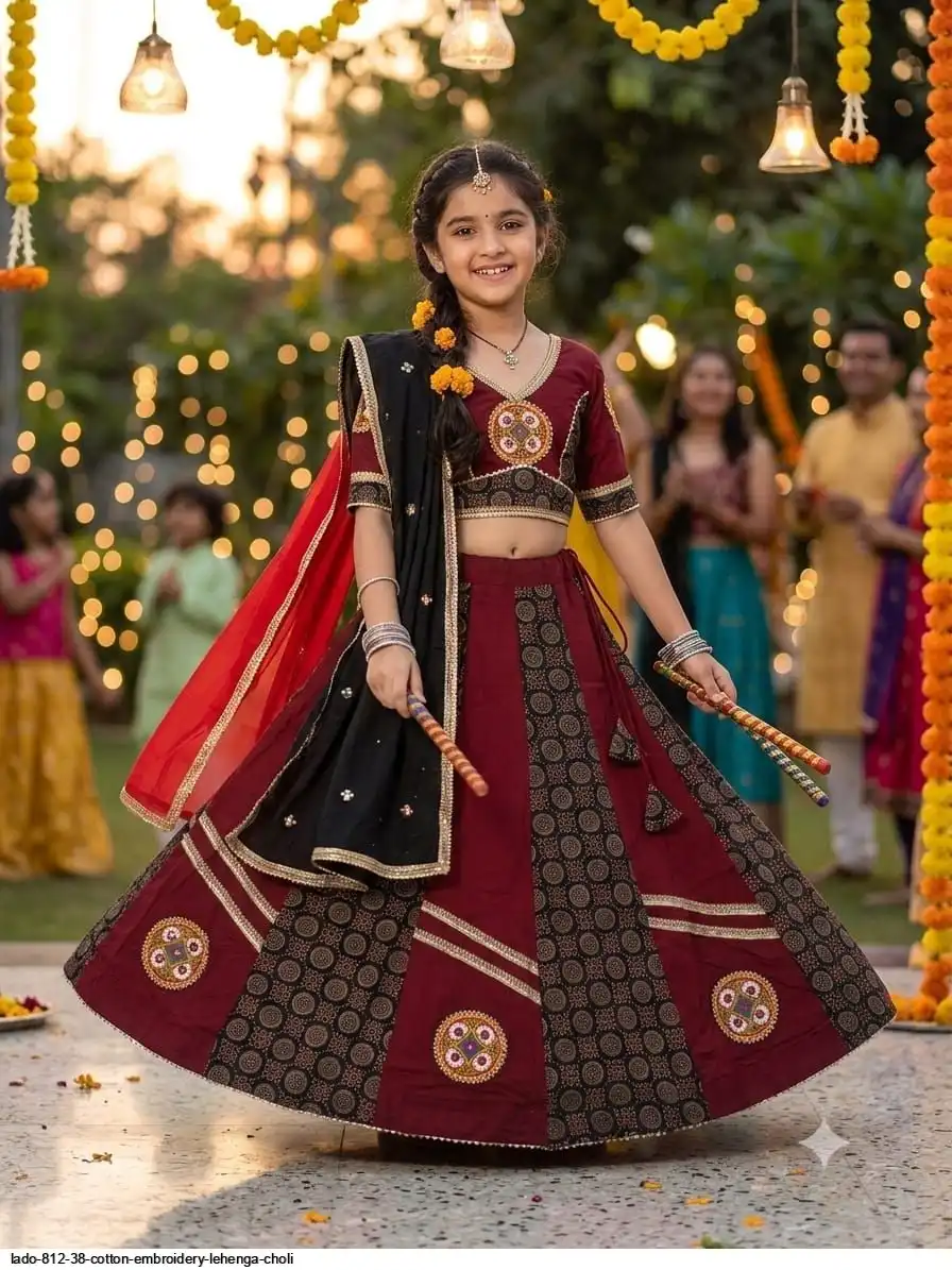 LADO 812 38 COTTON EMBROIDERY LEHENGA CHOLI 1