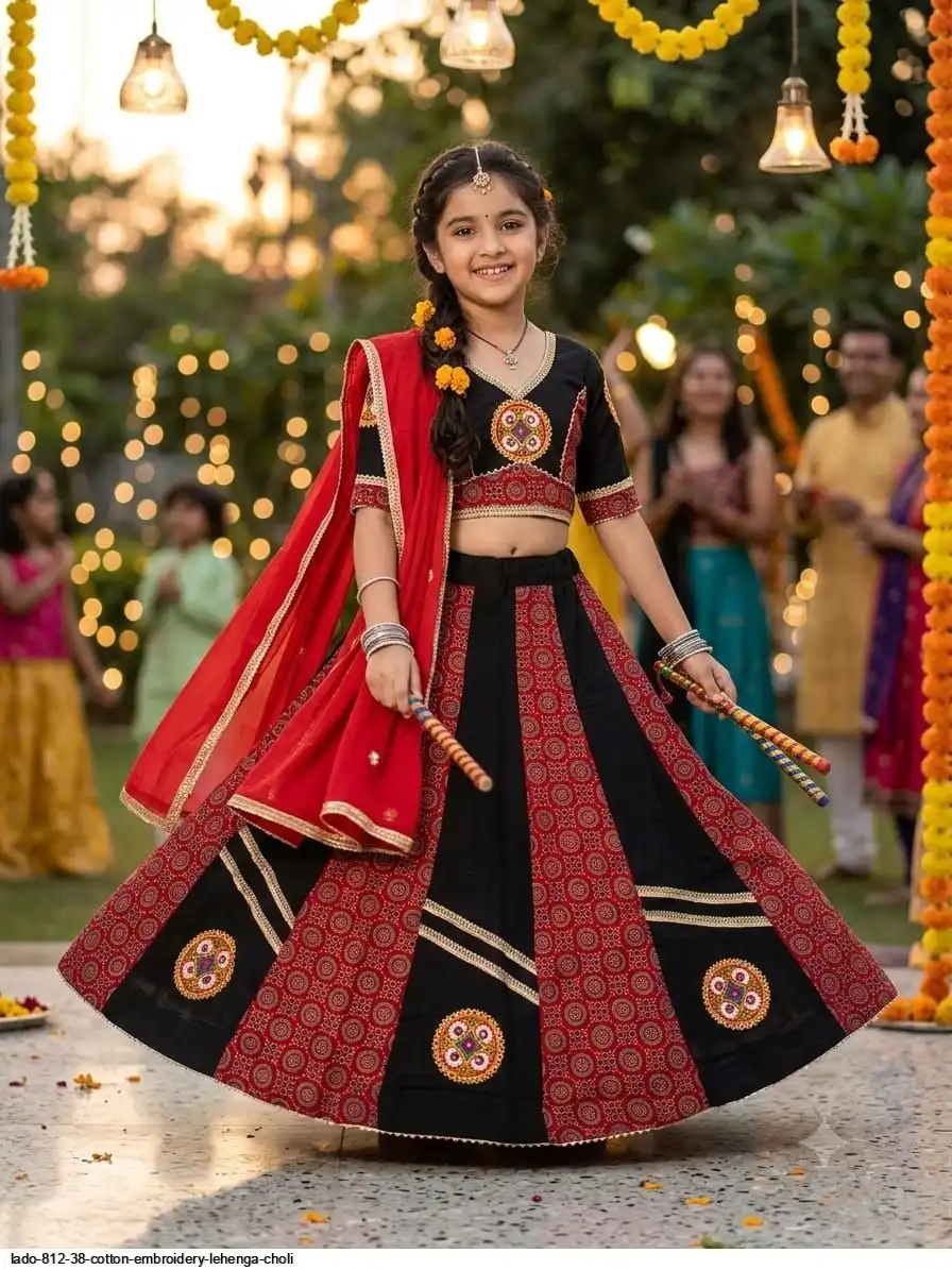 LADO 812 38 COTTON EMBROIDERY LEHENGA CHOLI 2