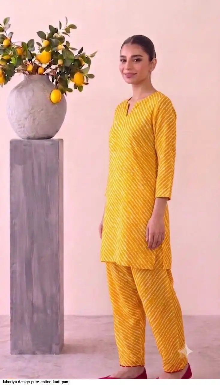 LAHARIYA DESIGN PURE COTTON KURTI PANT D