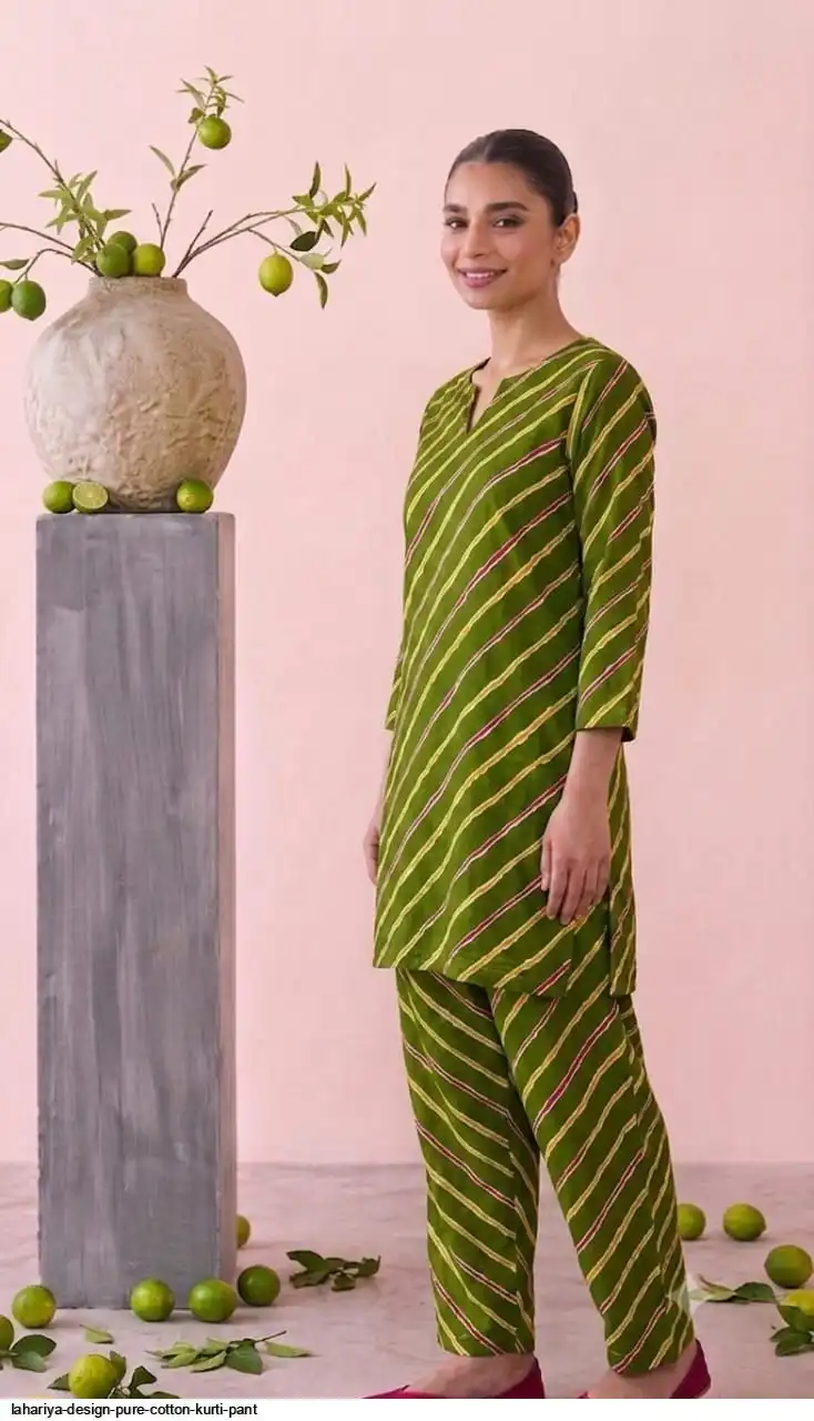 LAHARIYA DESIGN PURE COTTON KURTI PANT I