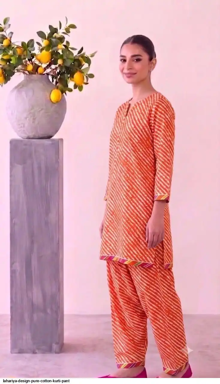 LAHARIYA DESIGN PURE COTTON KURTI PANT G