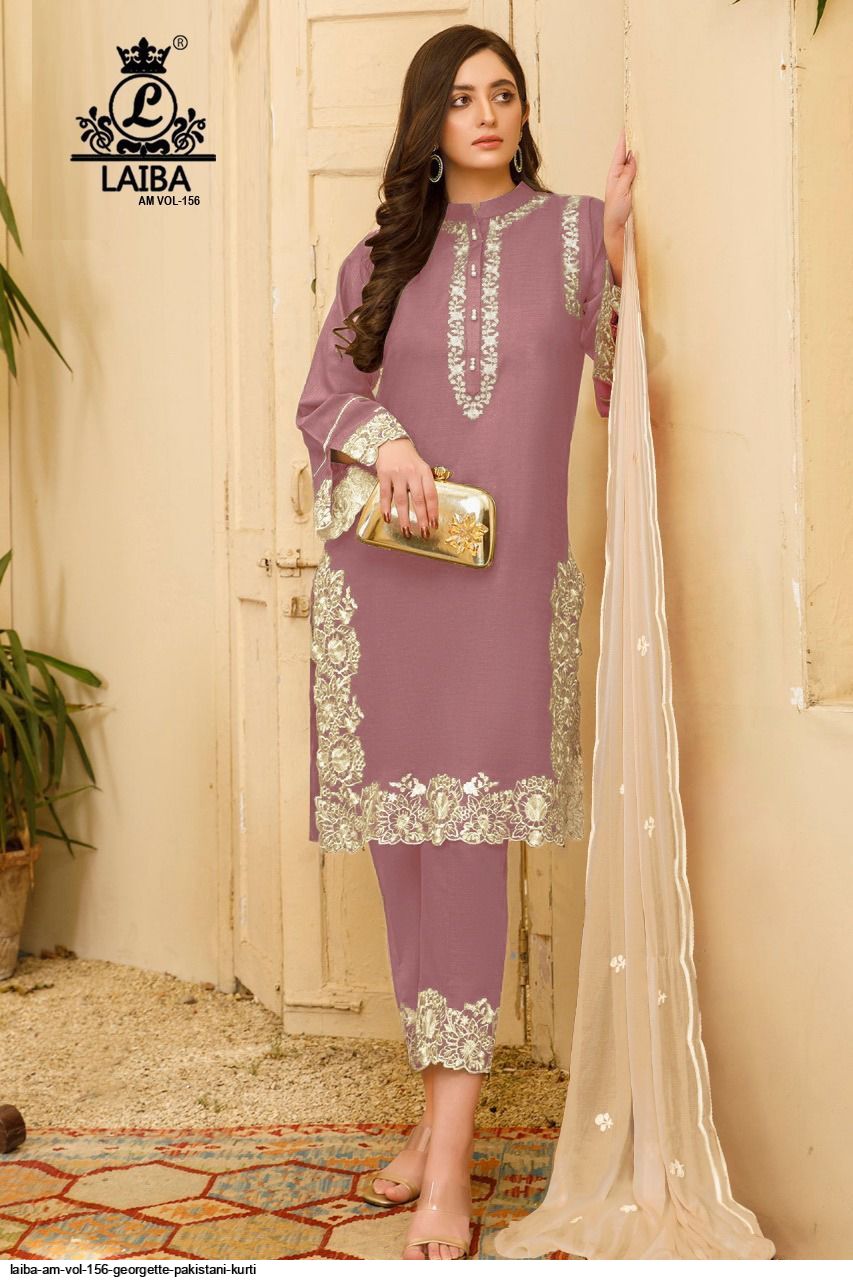 LAIBA AM VOL 156 GEORGETTE PAKISTANI KURTI