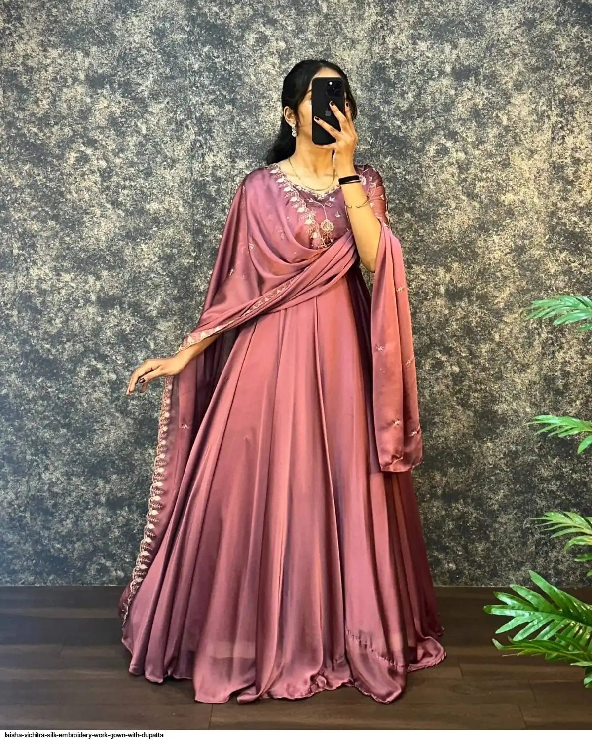 LAISHA VICHITRA SILK EMBROIDERY WORK GOWN WITH DUPATTA A