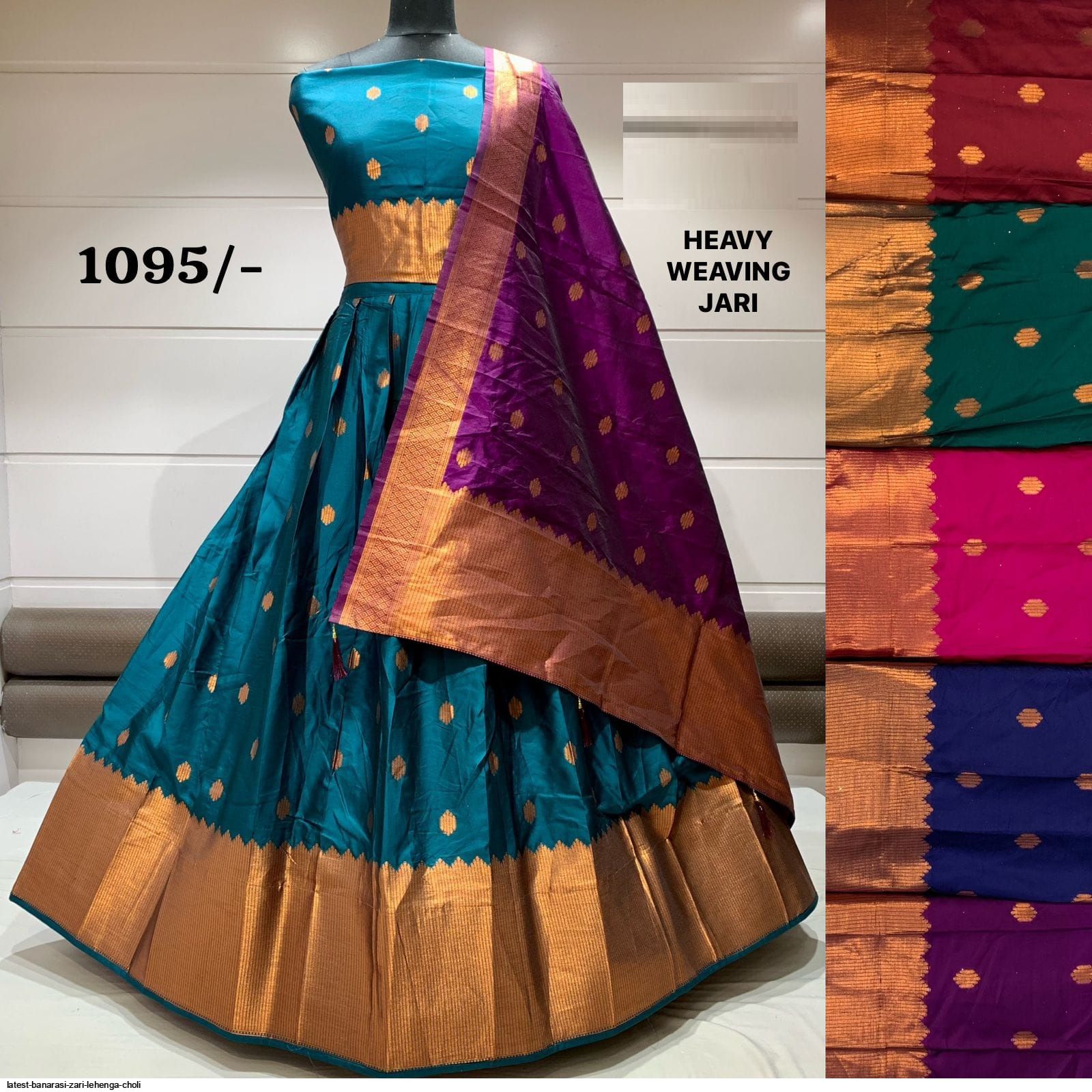 Fancy Black Color Zari Weaving Banarasi Silk  Lehenga Choli main image 1