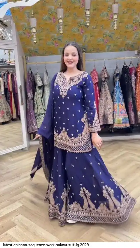 LATEST CHINNON SEQUENCE WORK SALWAR SUIT LG 2029 A