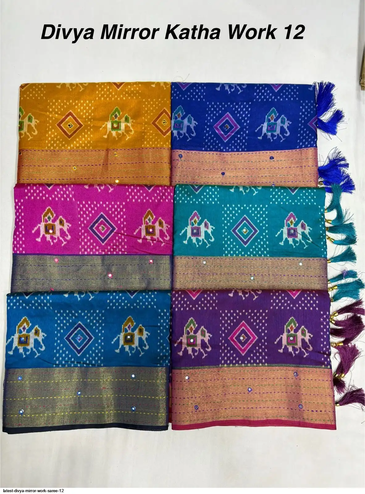 LATEST DIVYA MIRROR WORK SAREE 12
