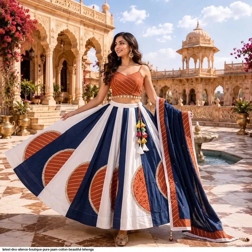 LATEST DNO SILENCE BOUTIQUE PURE JAAM COTTON BEAUTIFUL LEHENGA 2