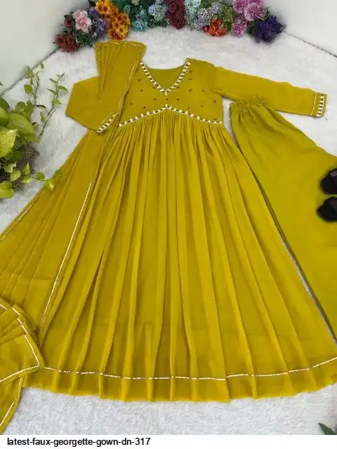 LATEST FAUX GEORGETTE GOWN DN 317 B