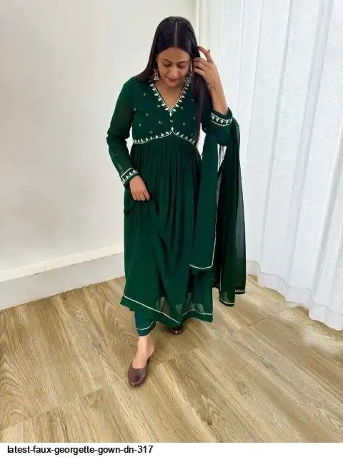 LATEST FAUX GEORGETTE GOWN DN 317 C