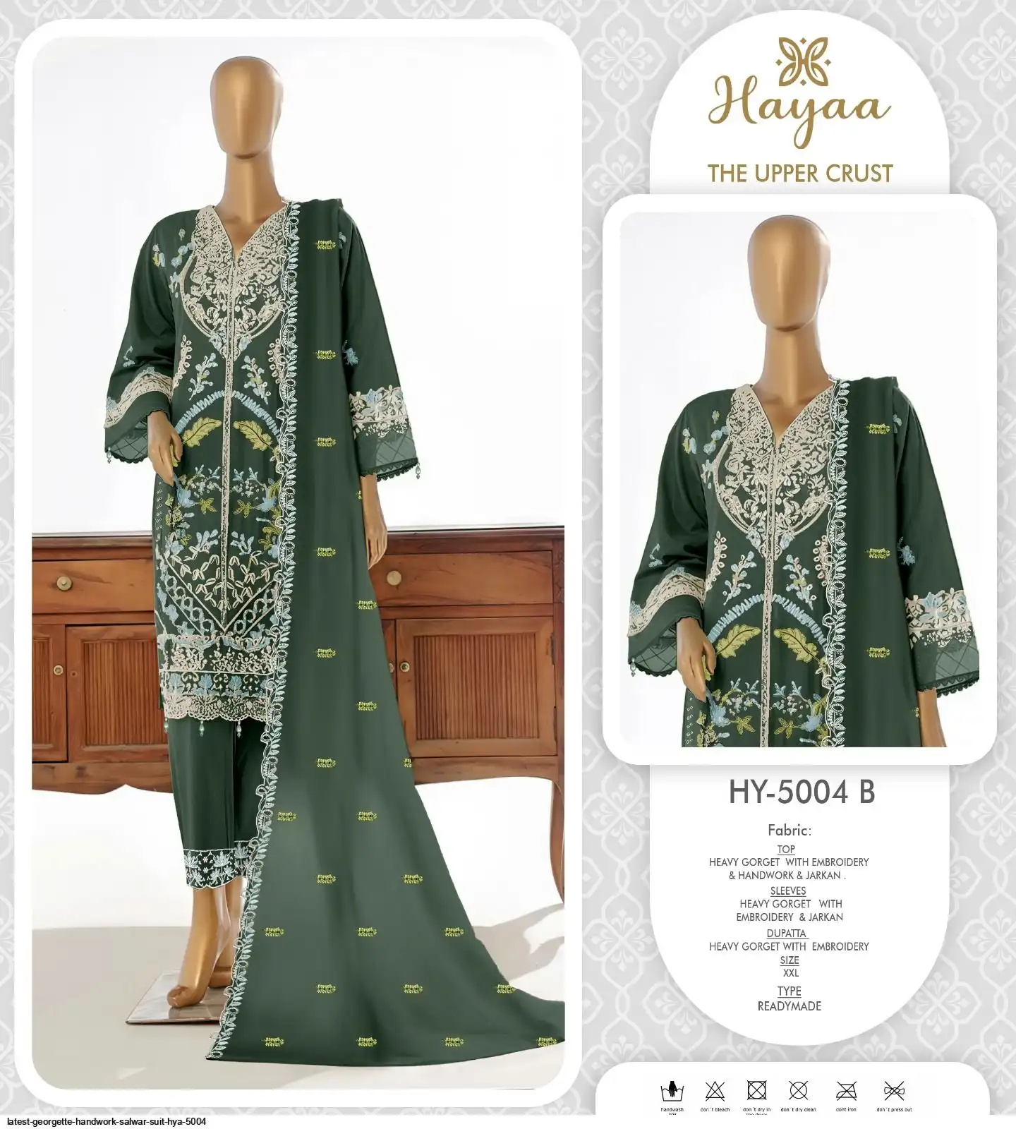 LATEST GEORGETTE HANDWORK SALWAR SUIT HYA 5004 B